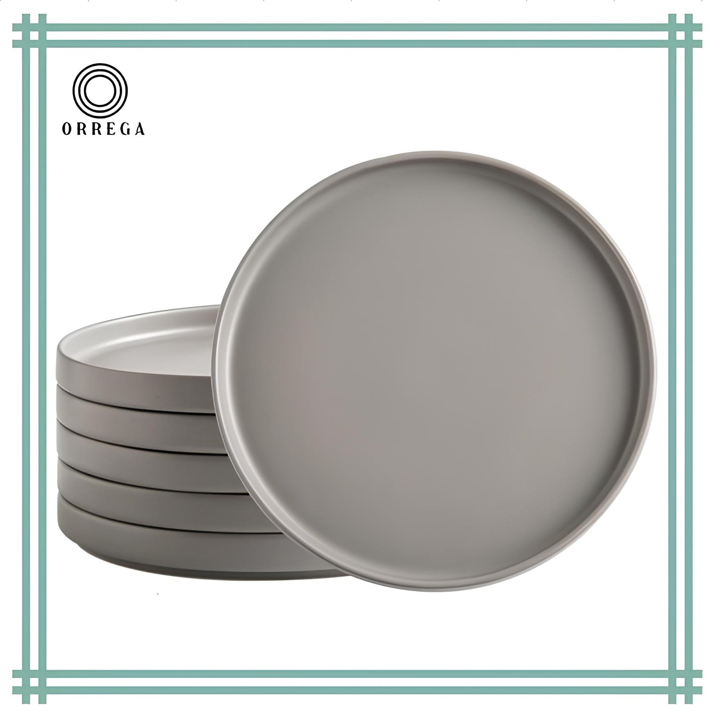 ORREGA Dinner Plates Dark Grey in Color with Matte Finish - {Pack of 6}...