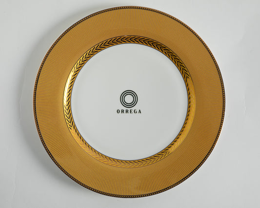 ORREGA Dinner Plates Gold & White in Color with Matte Finish - {Pack of 6}...